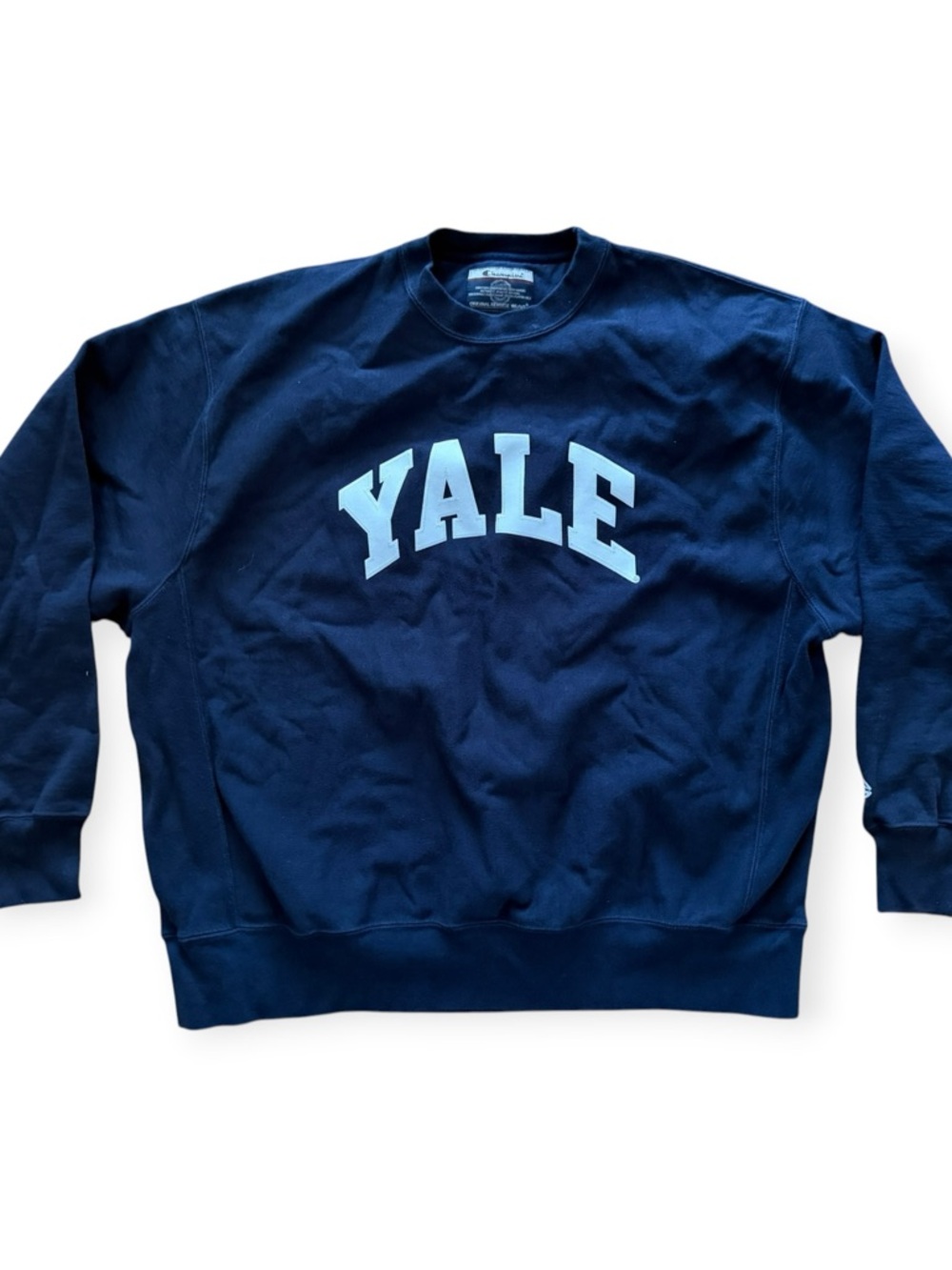 Vintage YALE 90s Crewneck Sweatshirt Navy Blue XL Champion Reverse Weave Uni